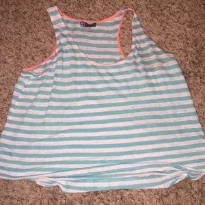 Blue and White Striped Tank Top